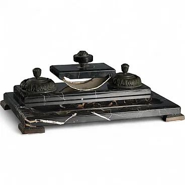 Portoro marble desk set, 20th century