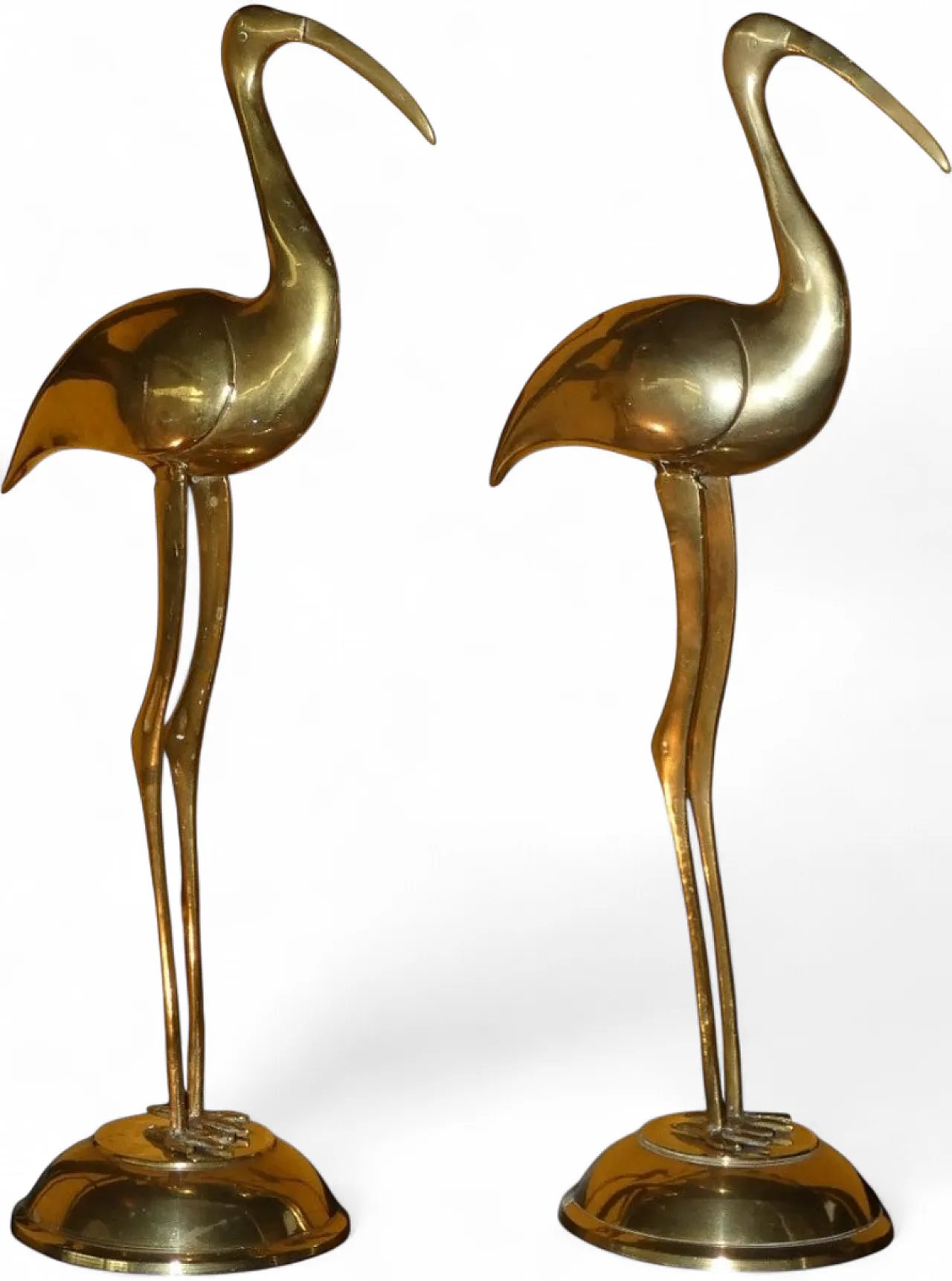 Coppia di sculture Ibis in ottone, anni '60 12
