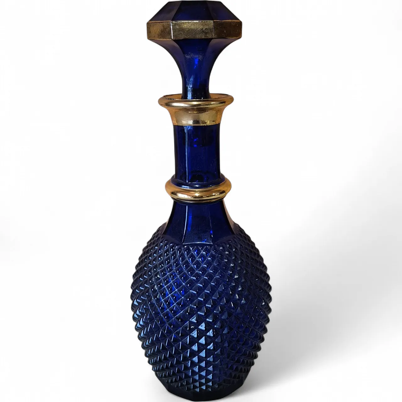 Bottiglia in vetro blu, Murano, tardo '900 9