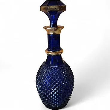 Bottiglia in vetro blu, Murano, tardo '900
