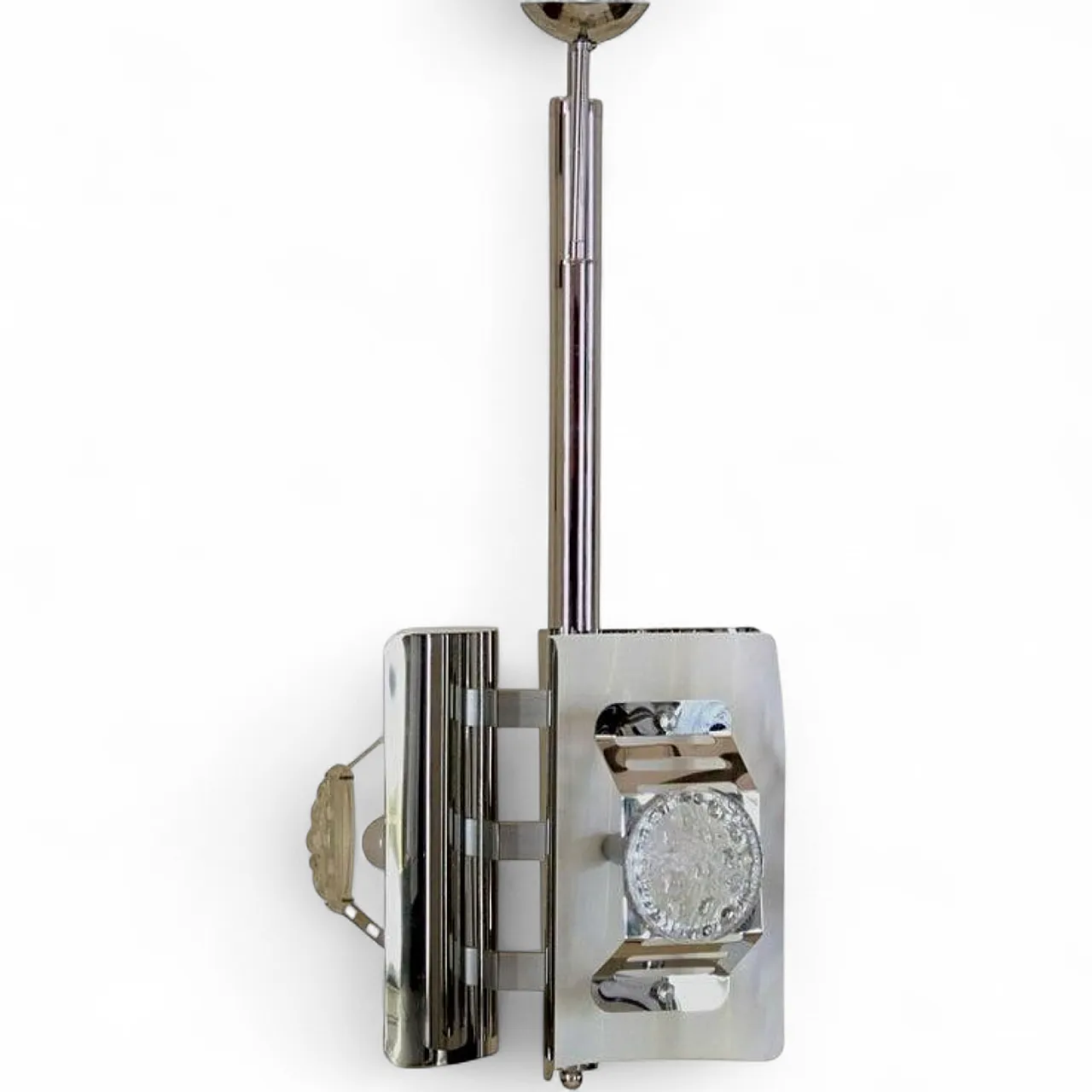 Lampada a sospensione Space Age cromata di AV Mazzega, anni '70 12