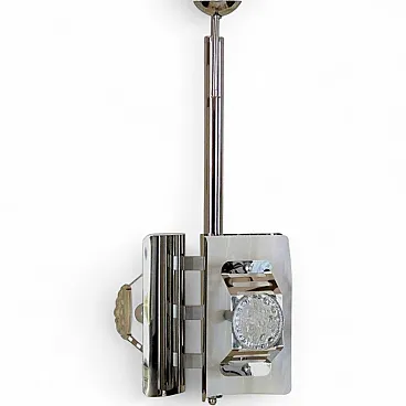 Lampada a sospensione Space Age cromata di AV Mazzega, anni '70