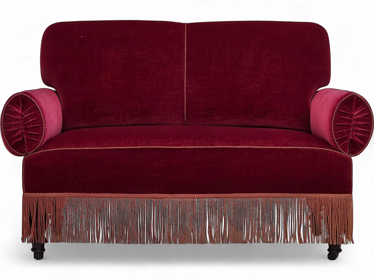 Danish 2-seater drop arm/back sofa, furniture velour, 1950s 27
