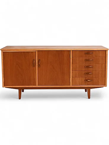 Scandinavian teak sideboard with extractable top, 1960s