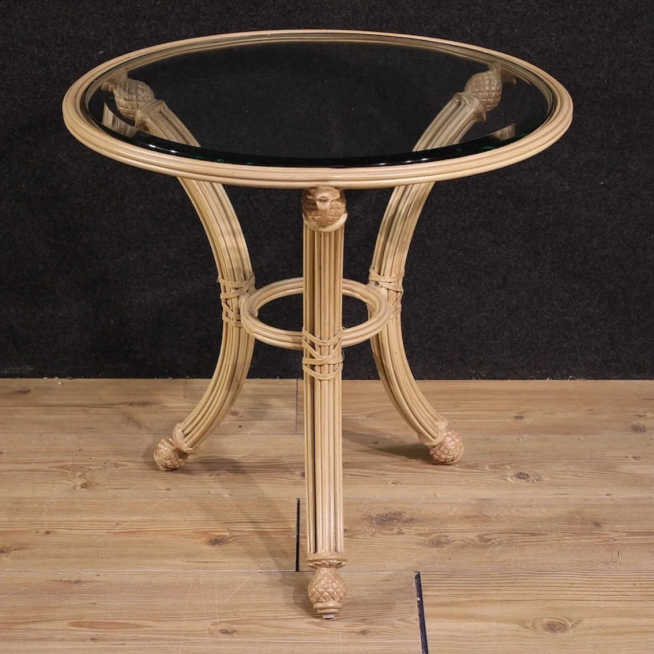 Italian iron coffee table with glass top 6
