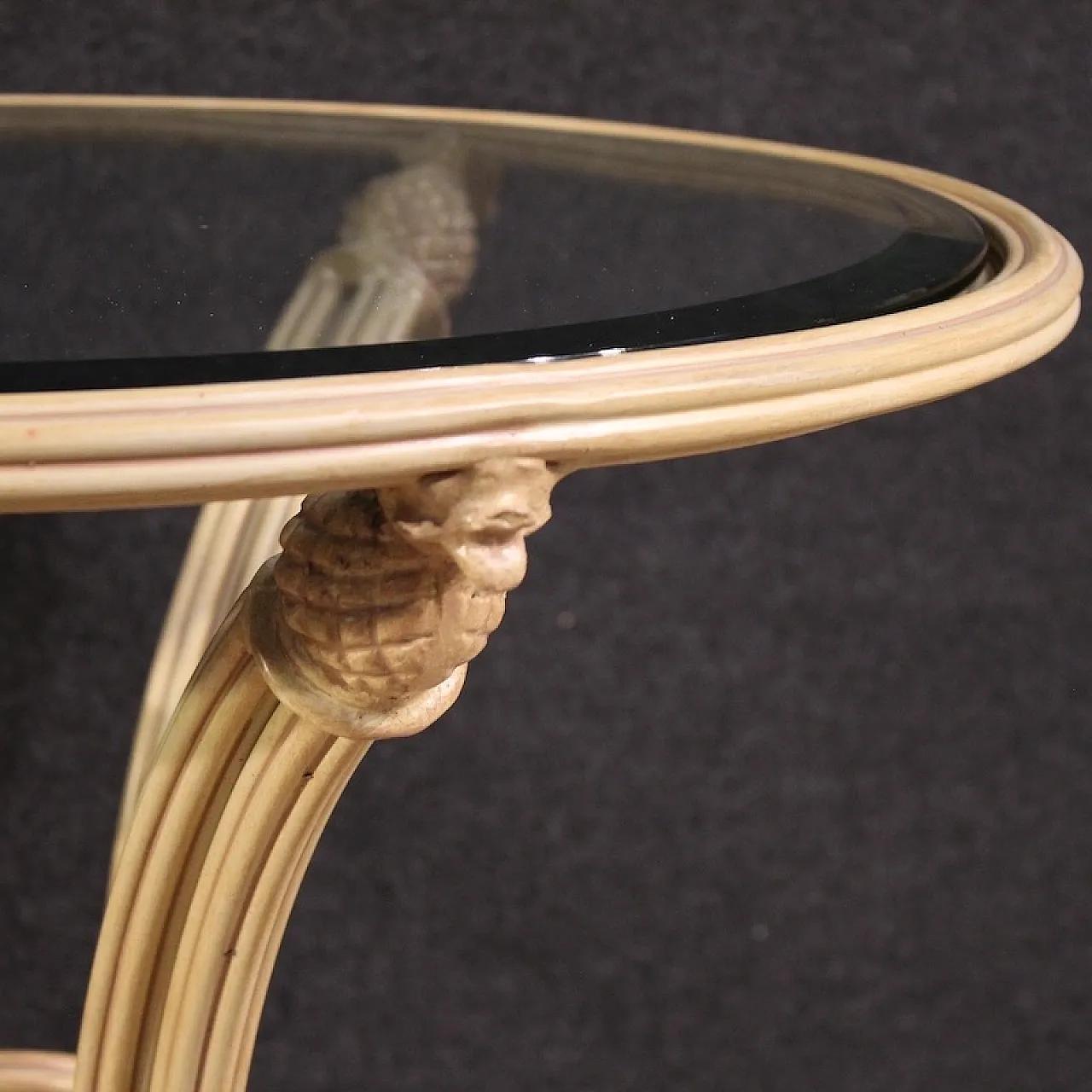 Italian iron coffee table with glass top 7