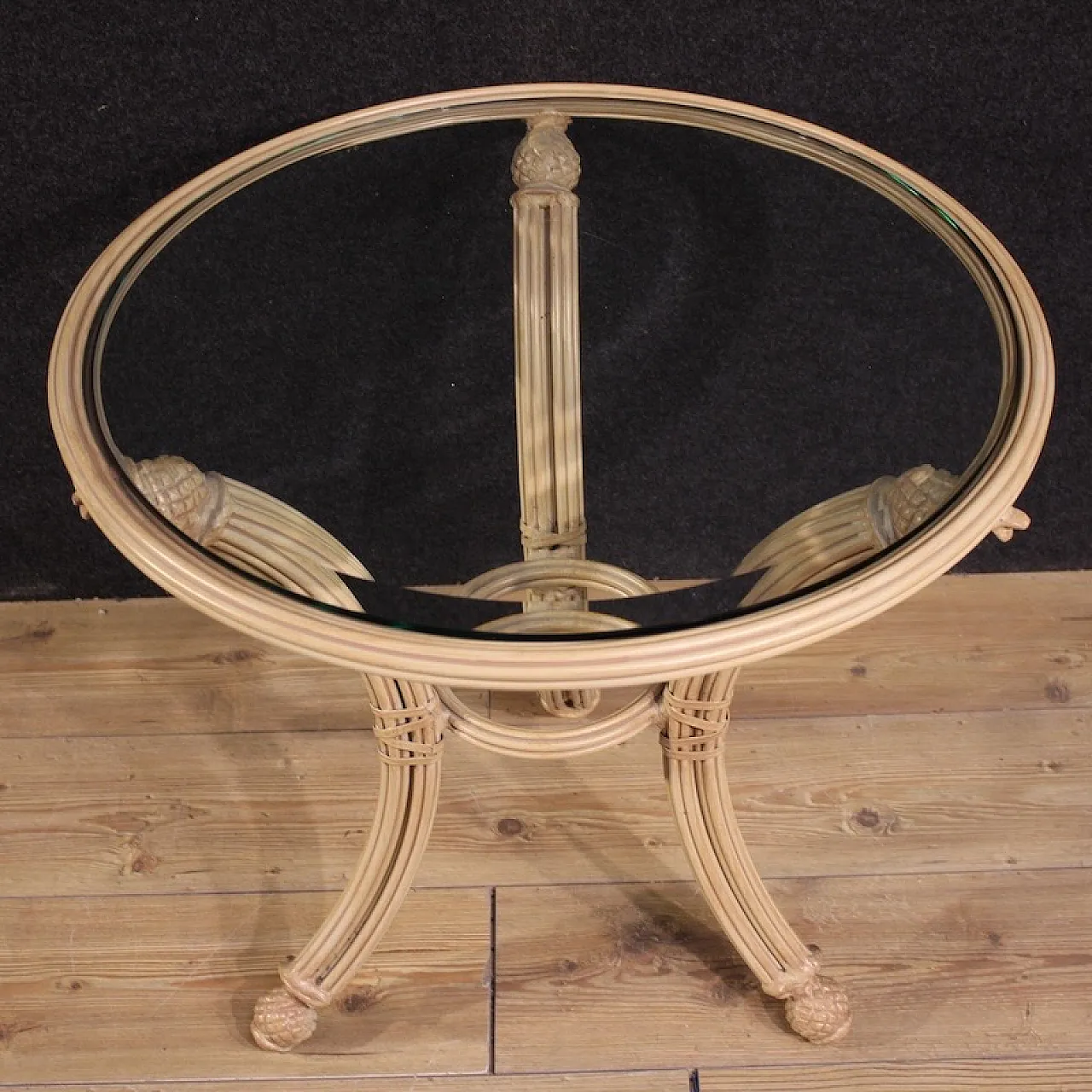 Italian iron coffee table with glass top 12