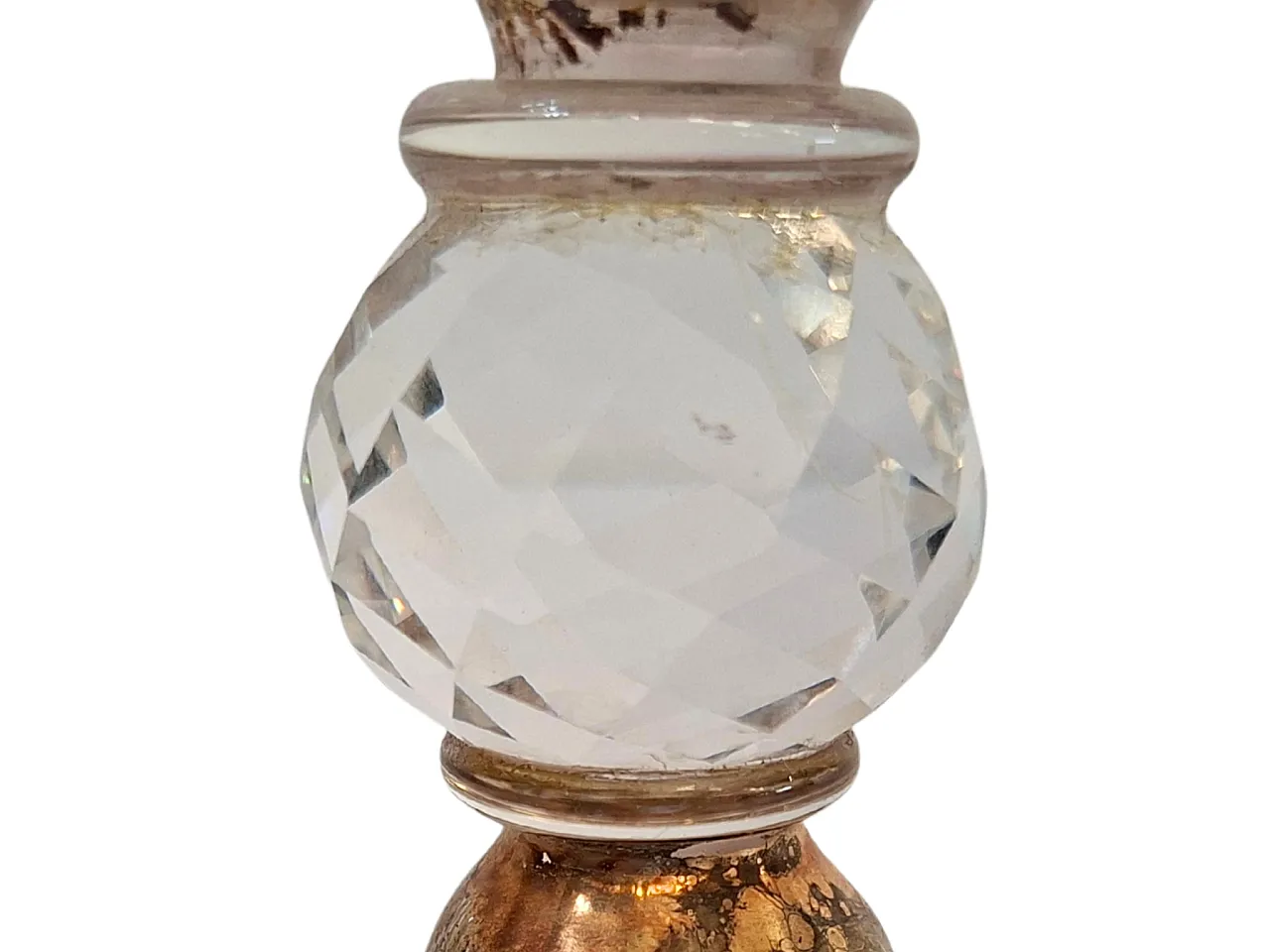 Cruet in pink Murano glass and golden decorations, 90s 4