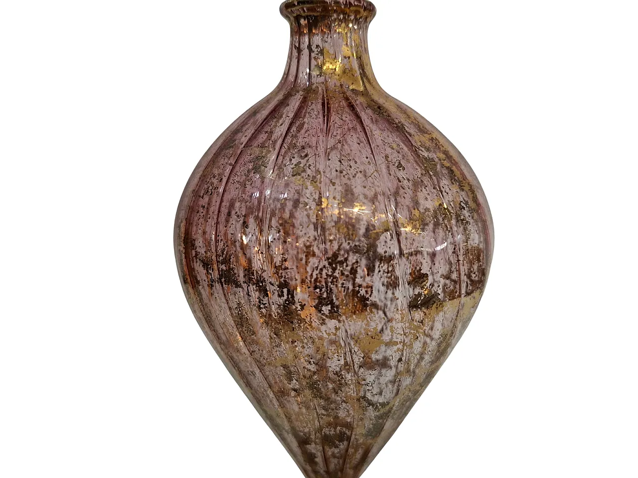 Cruet in pink Murano glass and golden decorations, 90s 5