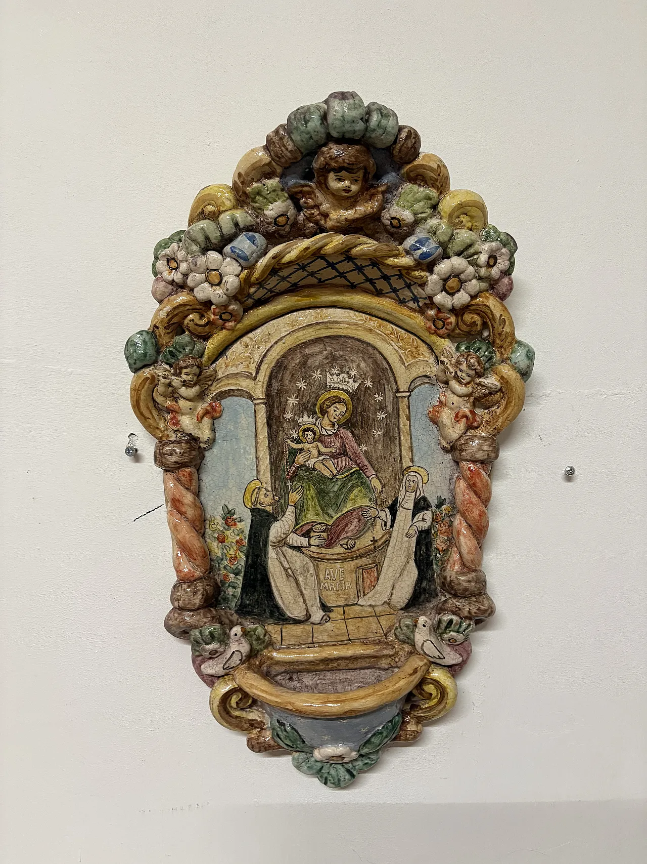 Acquasantiera madonna di Pompei 1