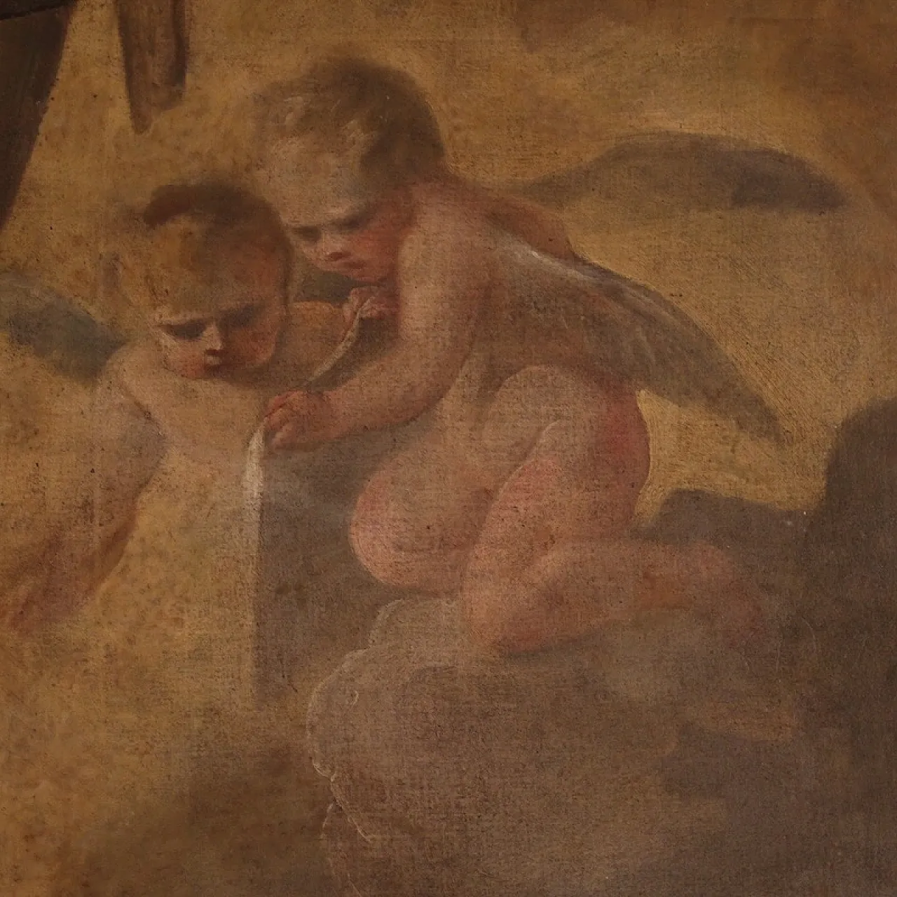Italian painting Madonna of Sorrows with Angels, 17th century 12