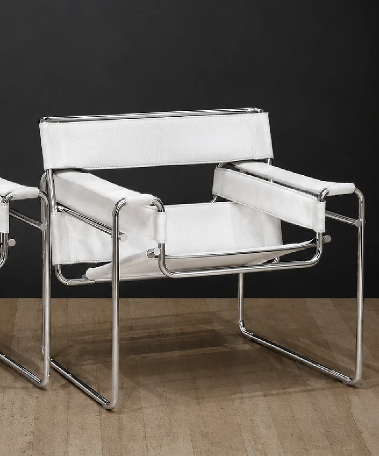 Coppia di poltrone B3 Wassilly di Knoll Studio in cuoio e  pelo, 2000 22