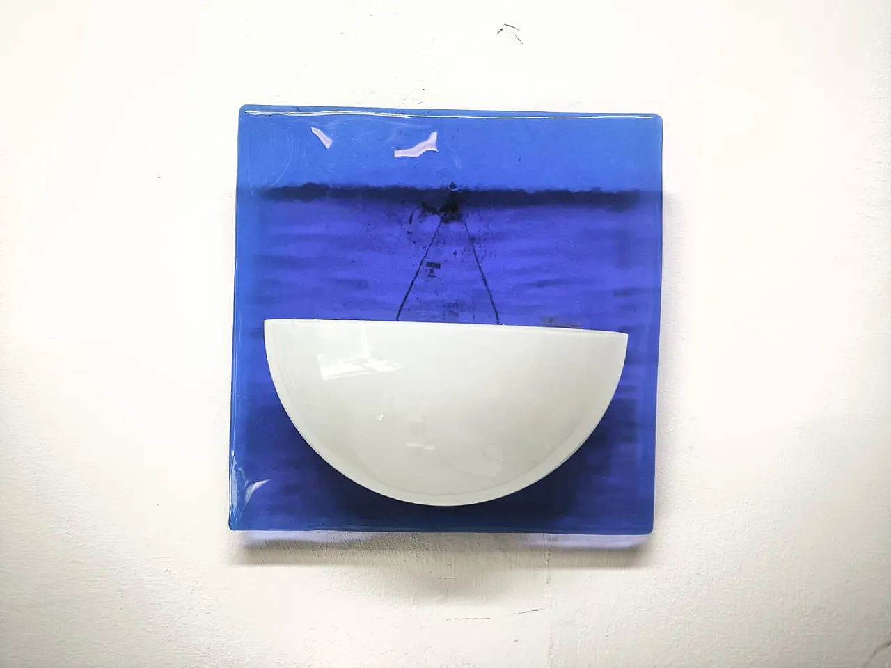 Blue Murano glass wall lamp, 1980s 1