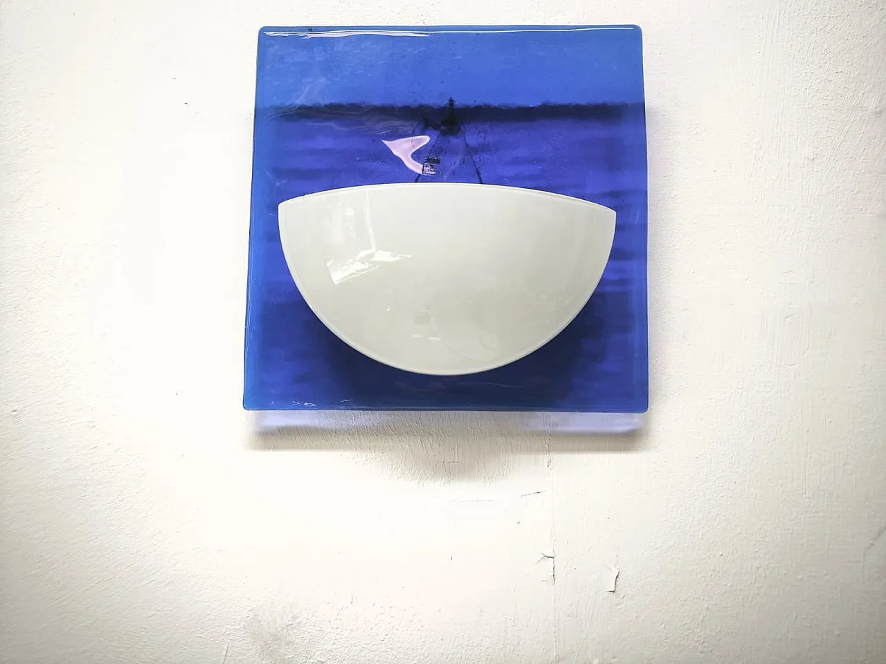 Blue Murano glass wall lamp, 1980s 2