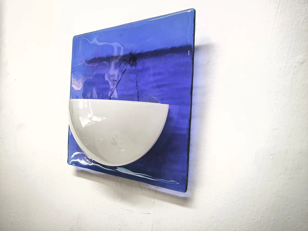 Blue Murano glass wall lamp, 1980s 3