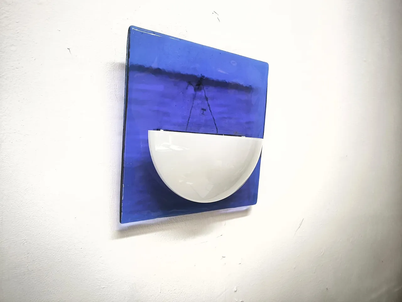 Blue Murano glass wall lamp, 1980s 4