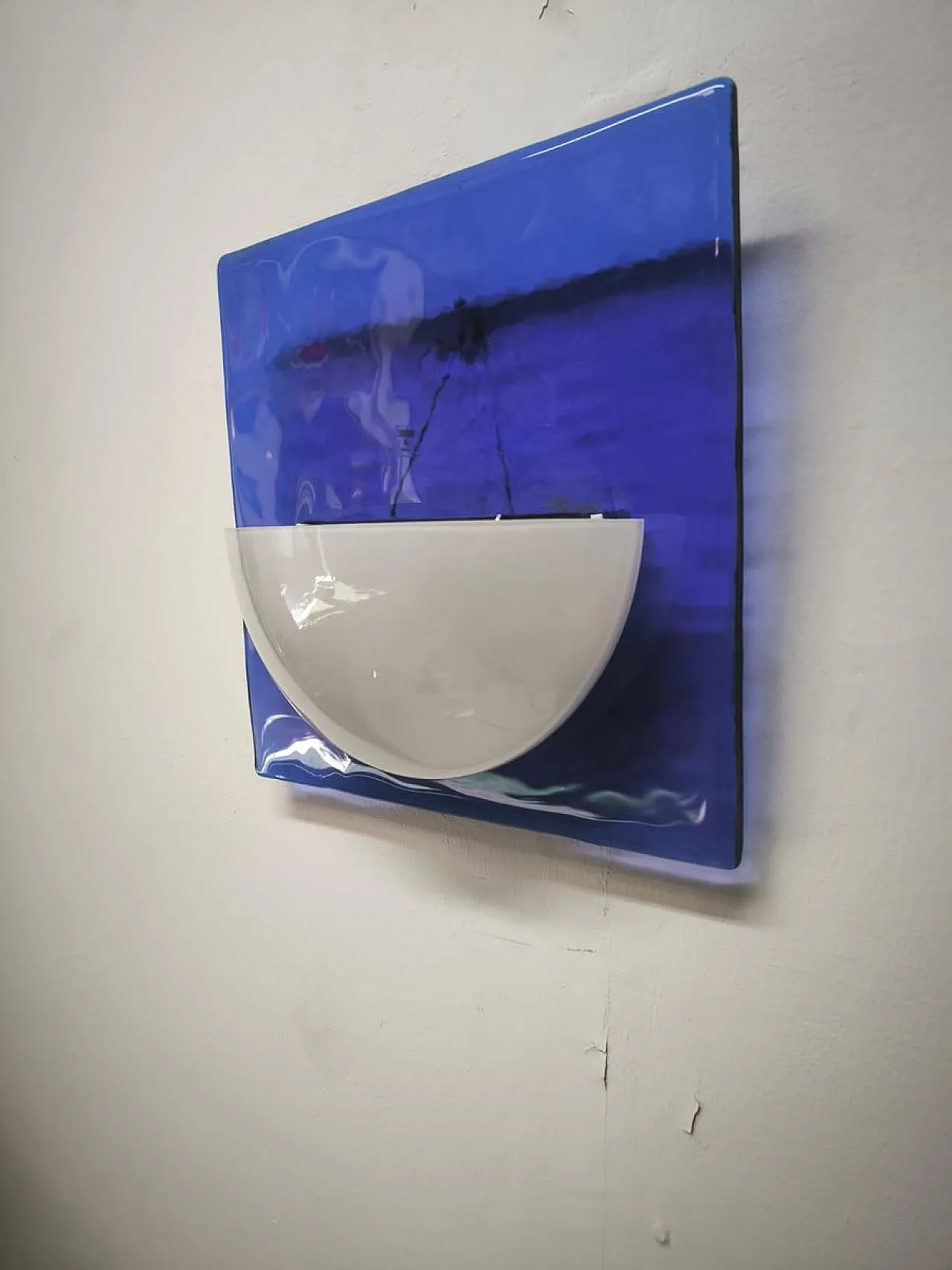 Blue Murano glass wall lamp, 1980s 7