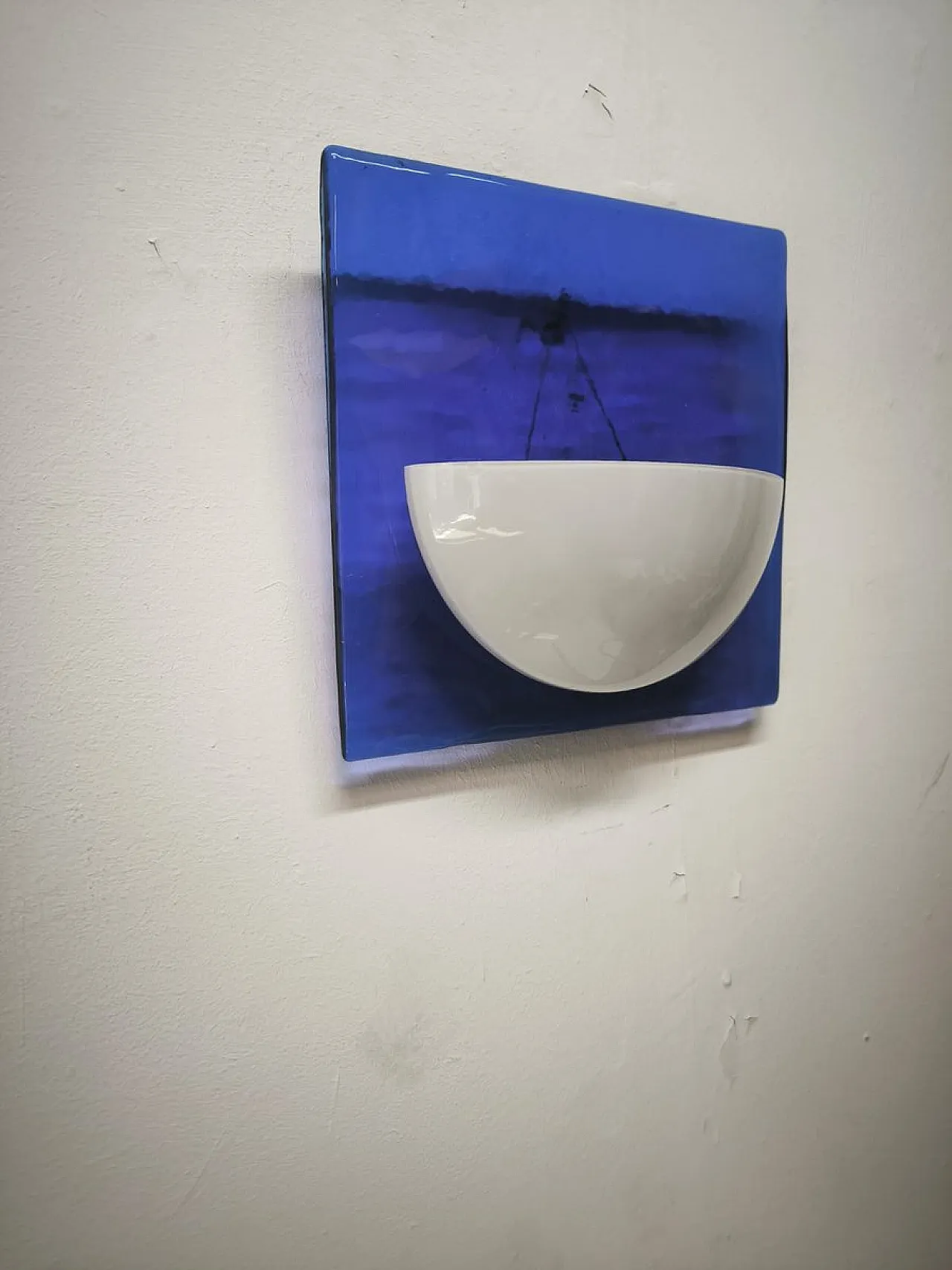 Blue Murano glass wall lamp, 1980s 8