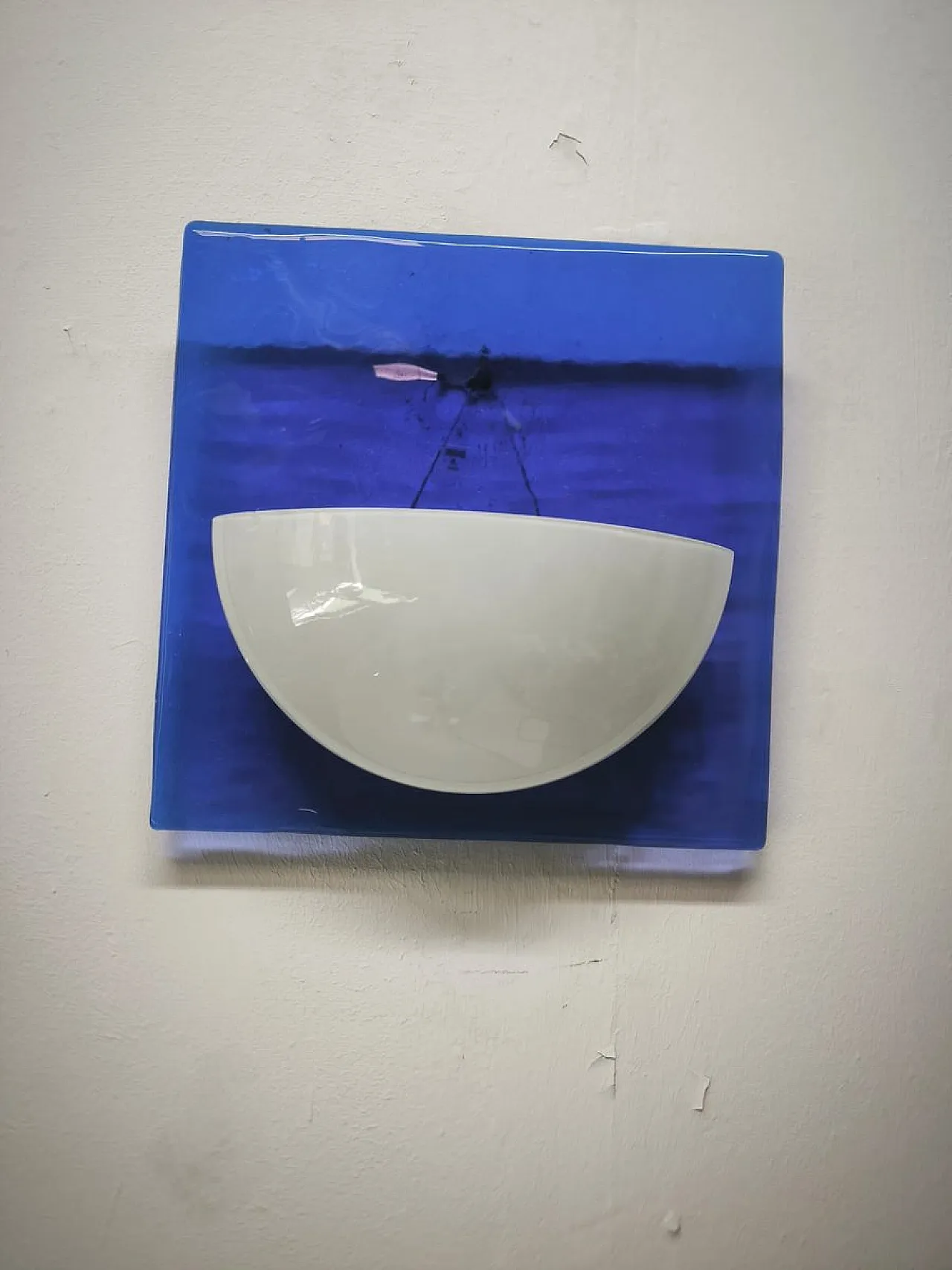 Blue Murano glass wall lamp, 1980s 9