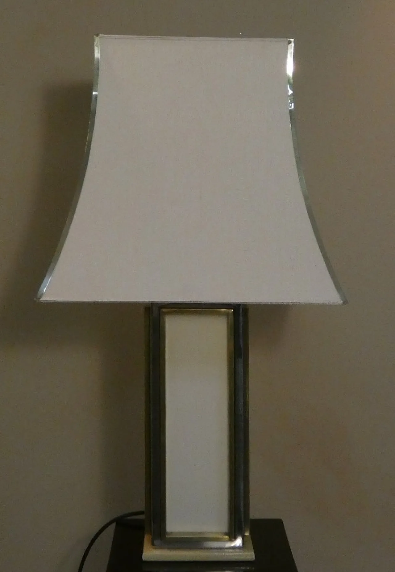 Brass, steel, and acrylic glass table lamp, 1970s 1
