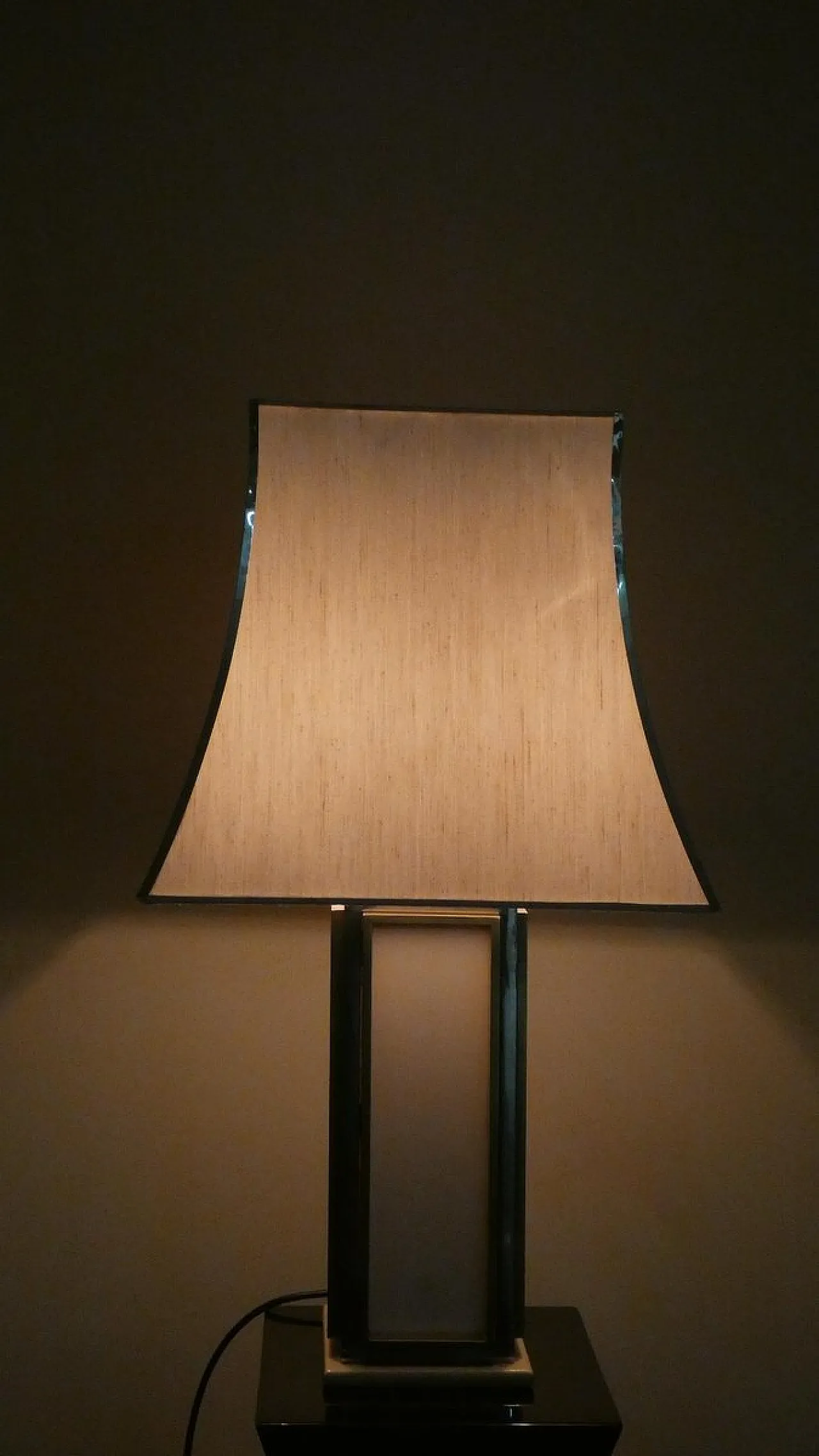 Brass, steel, and acrylic glass table lamp, 1970s 3
