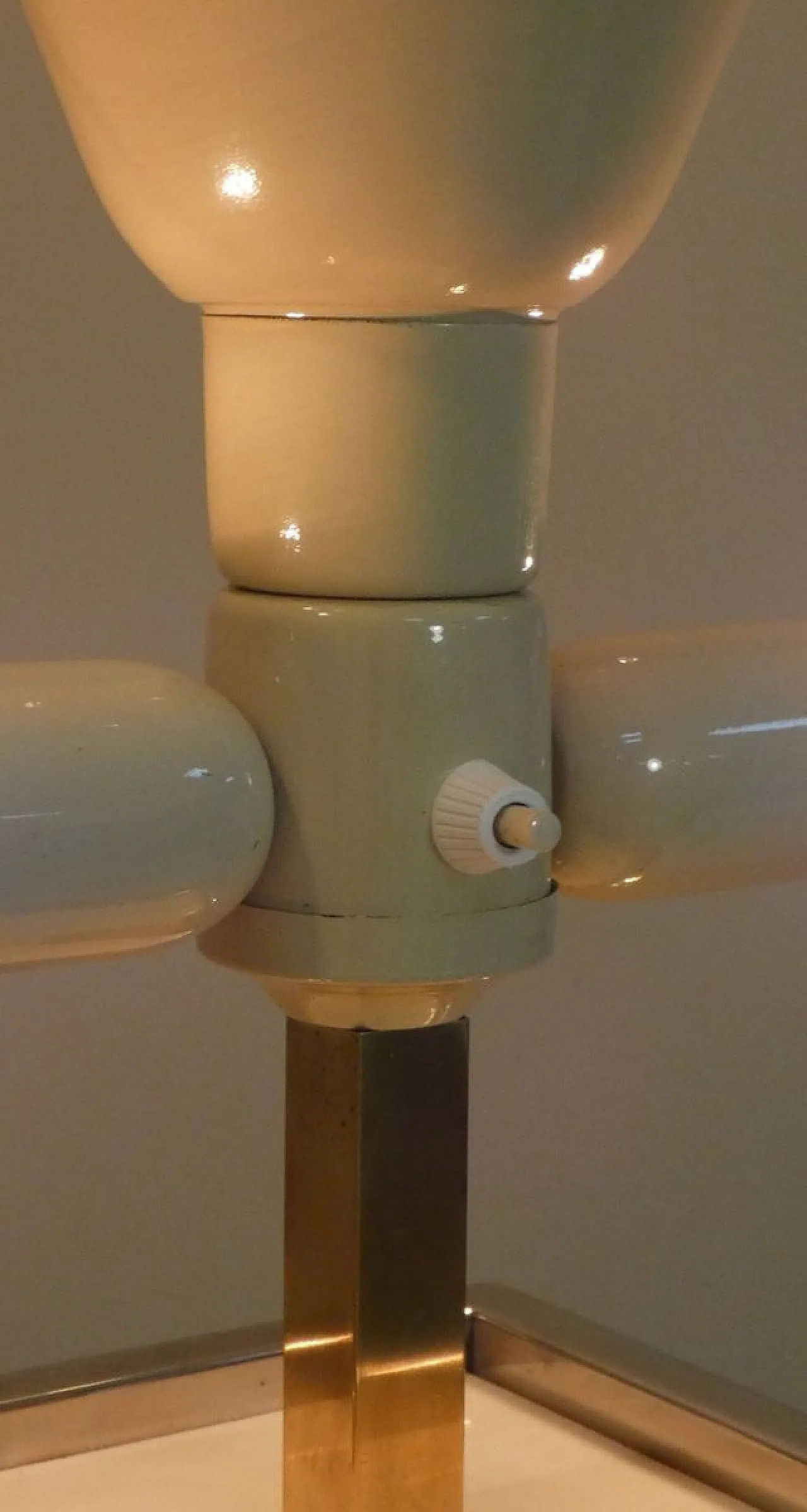 Brass, steel, and acrylic glass table lamp, 1970s 4