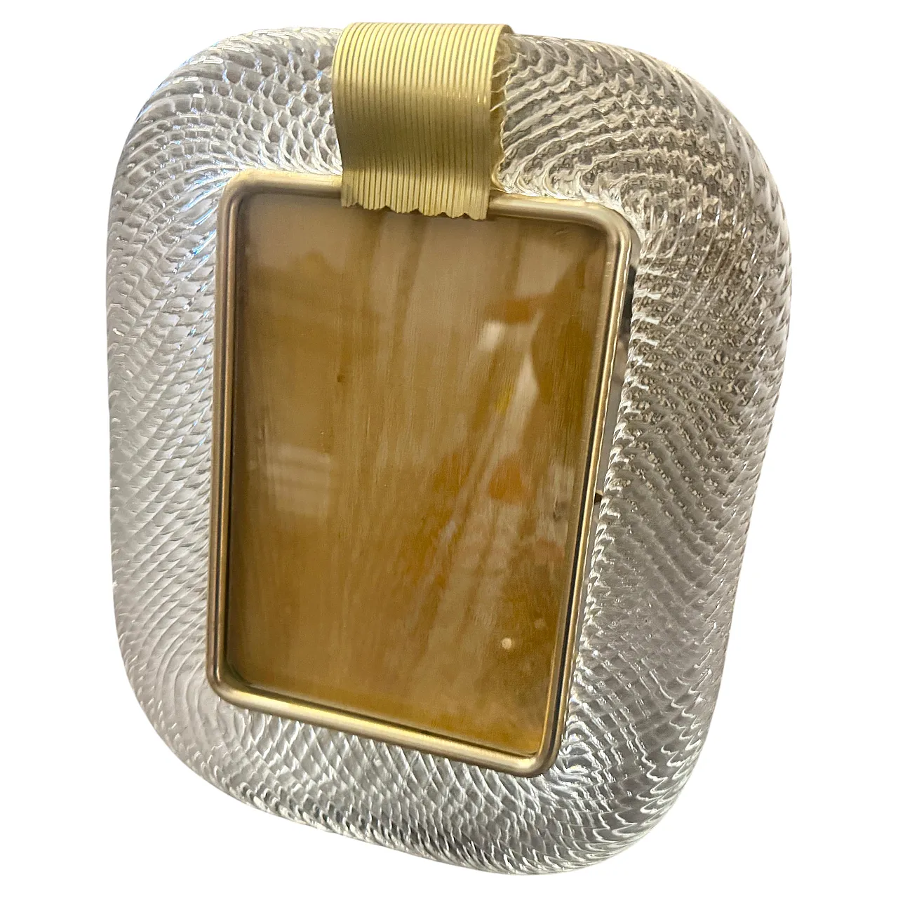 Barovier Style Murano glass rectangular picture frame, 1990s 1