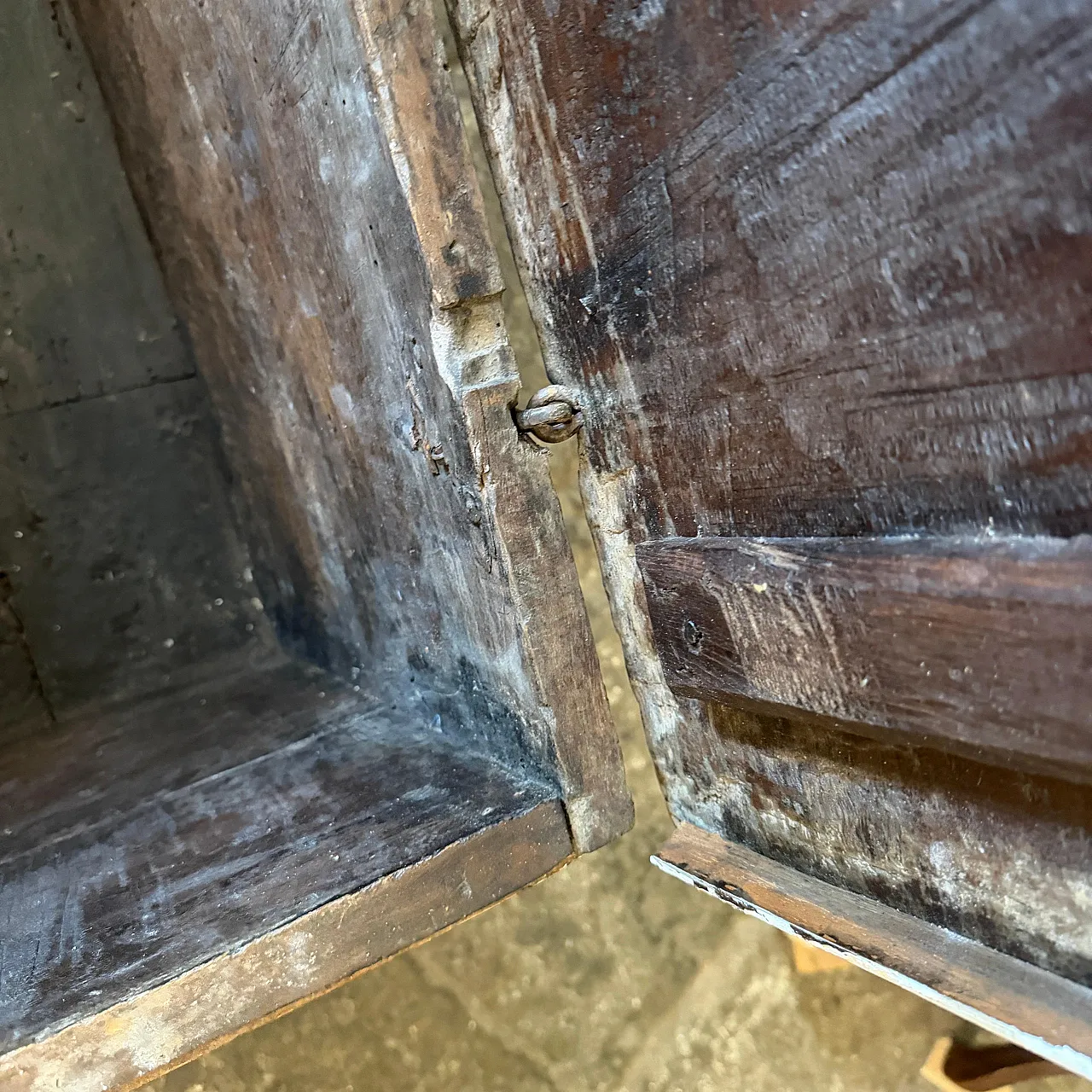 Cassapanca per coperte in legno dipinto a mano, '800 2