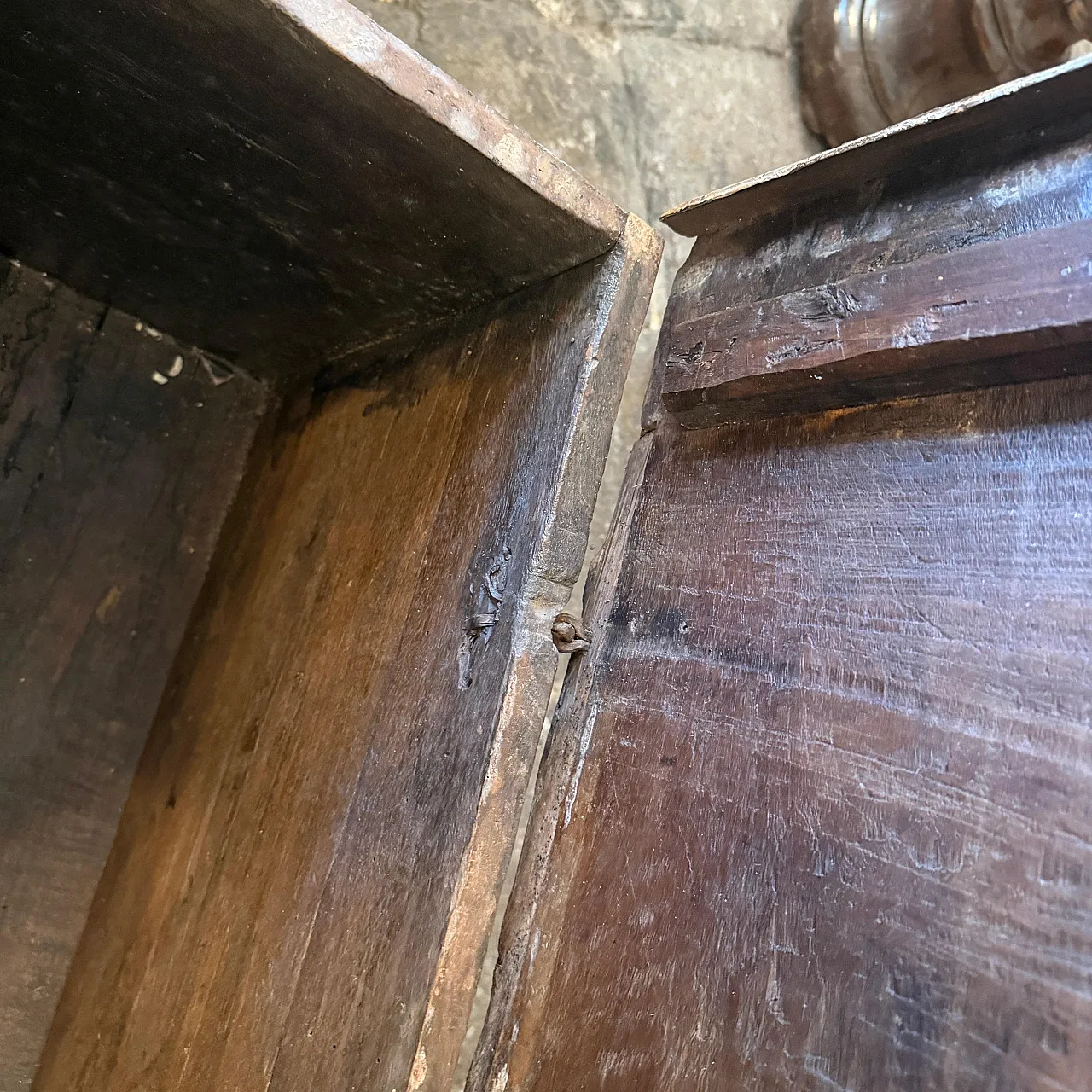 Cassapanca per coperte in legno dipinto a mano, '800 3