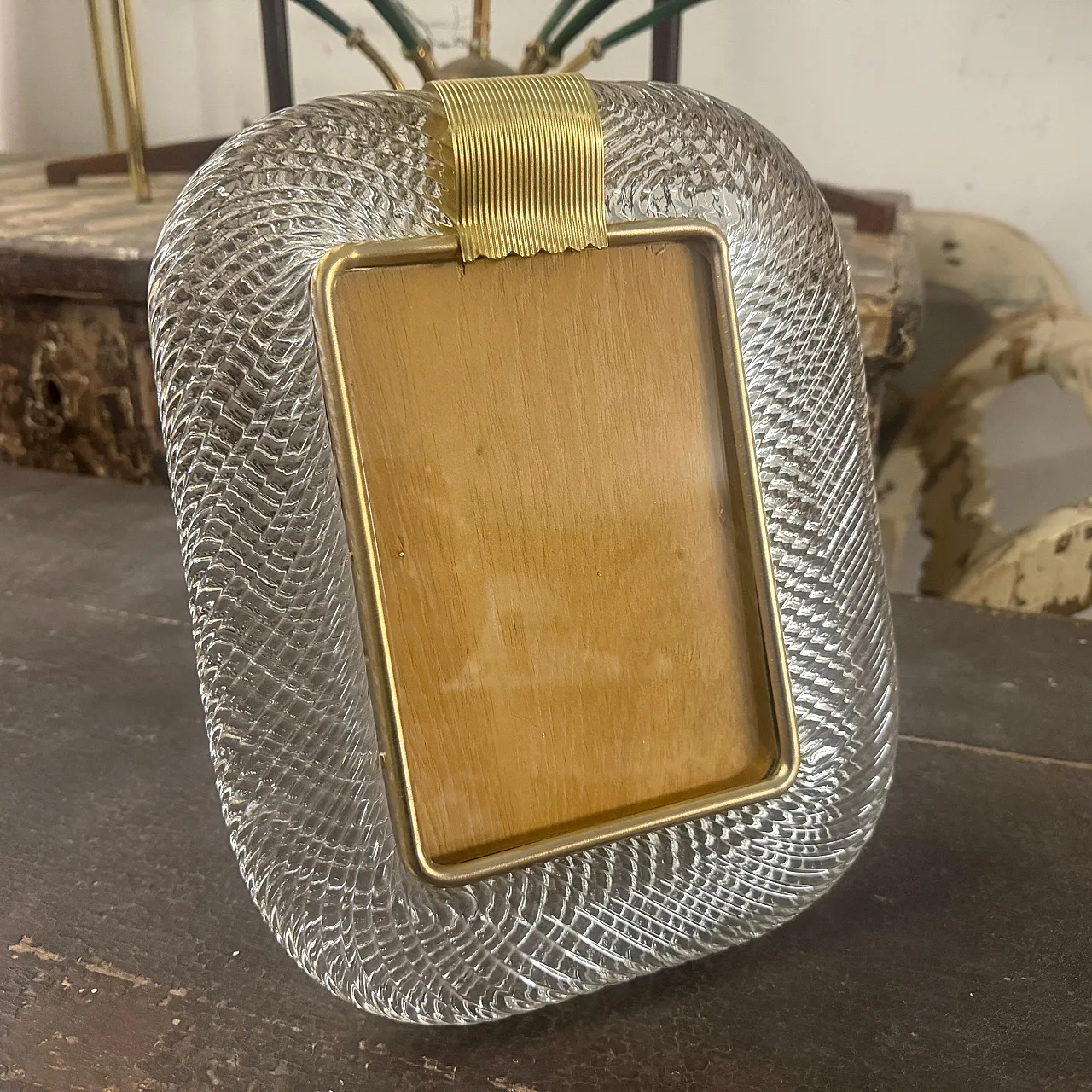 Barovier Style Murano glass rectangular picture frame, 1990s 4