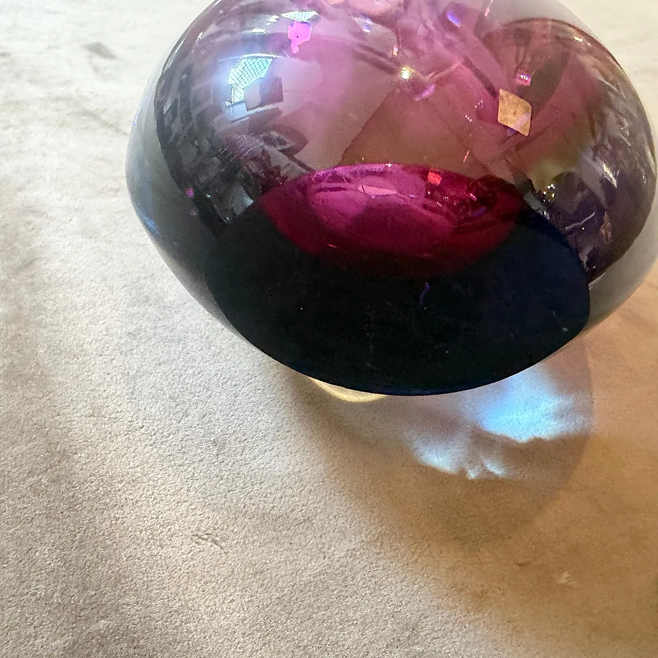 Purple and blue Sommerso Murano glass vase by Flavio Poli, 1970s 4