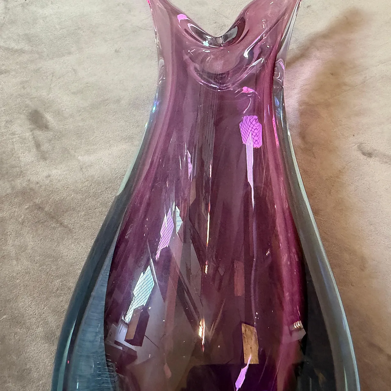 Purple and blue Sommerso Murano glass vase by Flavio Poli, 1970s 5