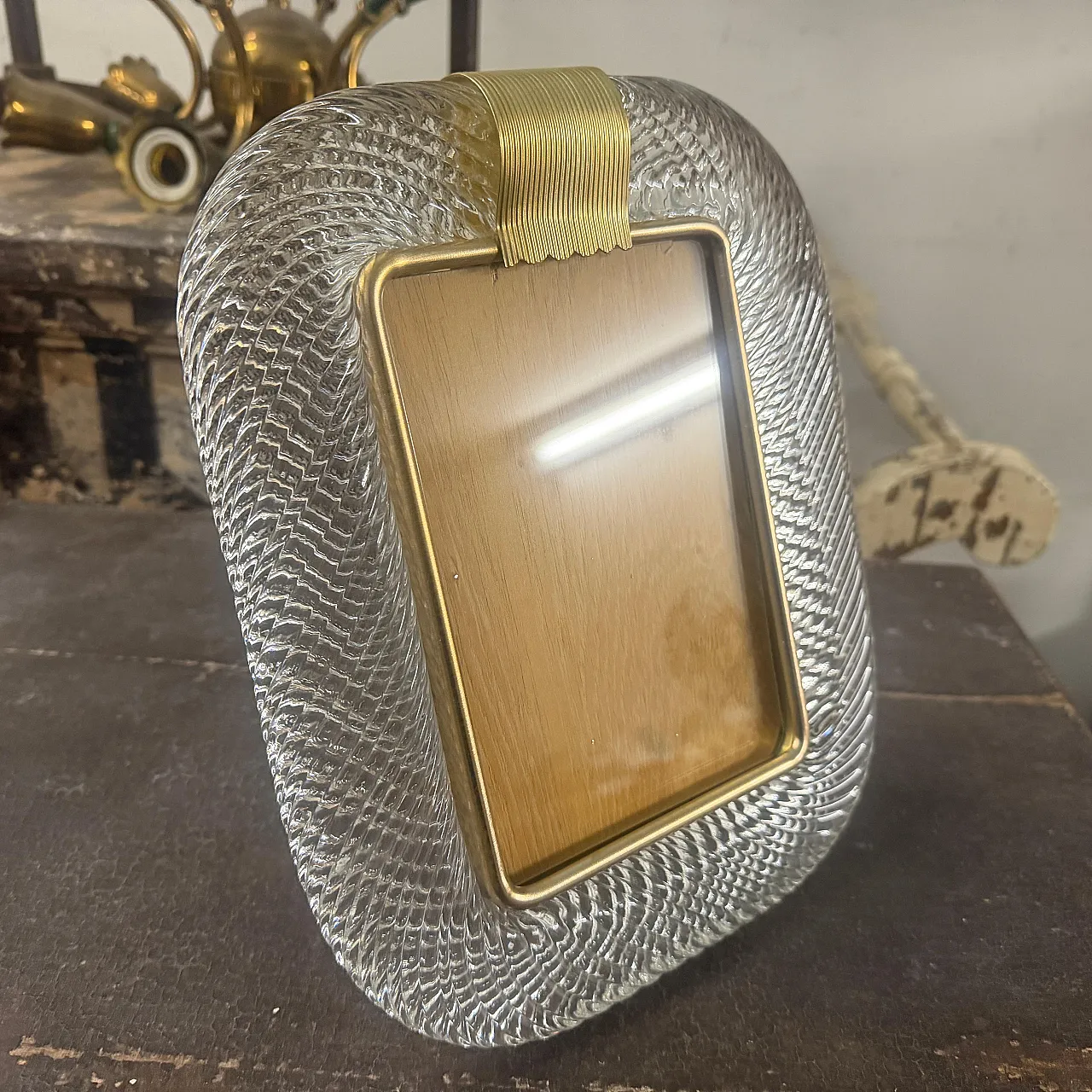 Barovier Style Murano glass rectangular picture frame, 1990s 6