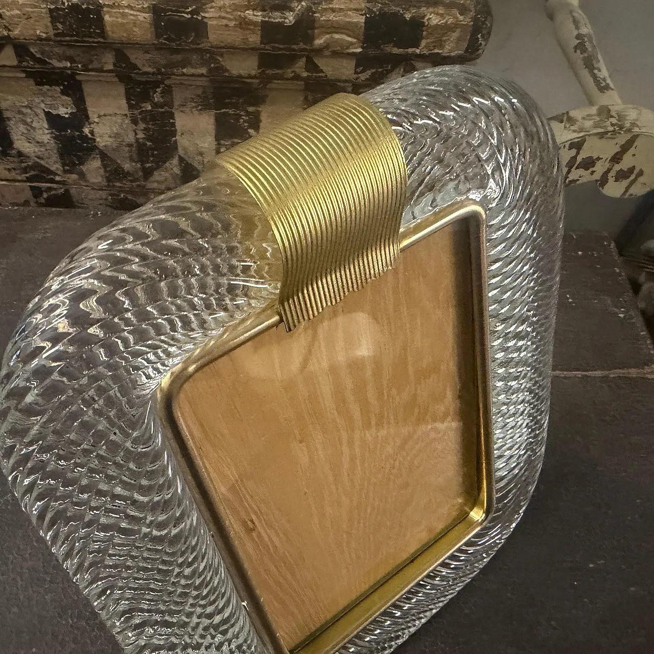 Barovier Style Murano glass rectangular picture frame, 1990s 8