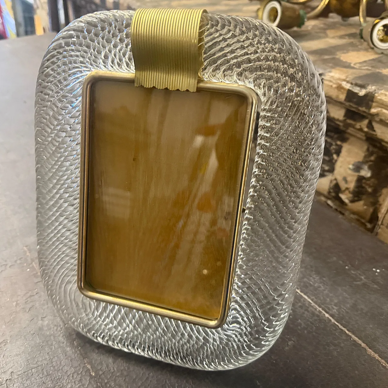 Barovier Style Murano glass rectangular picture frame, 1990s 12