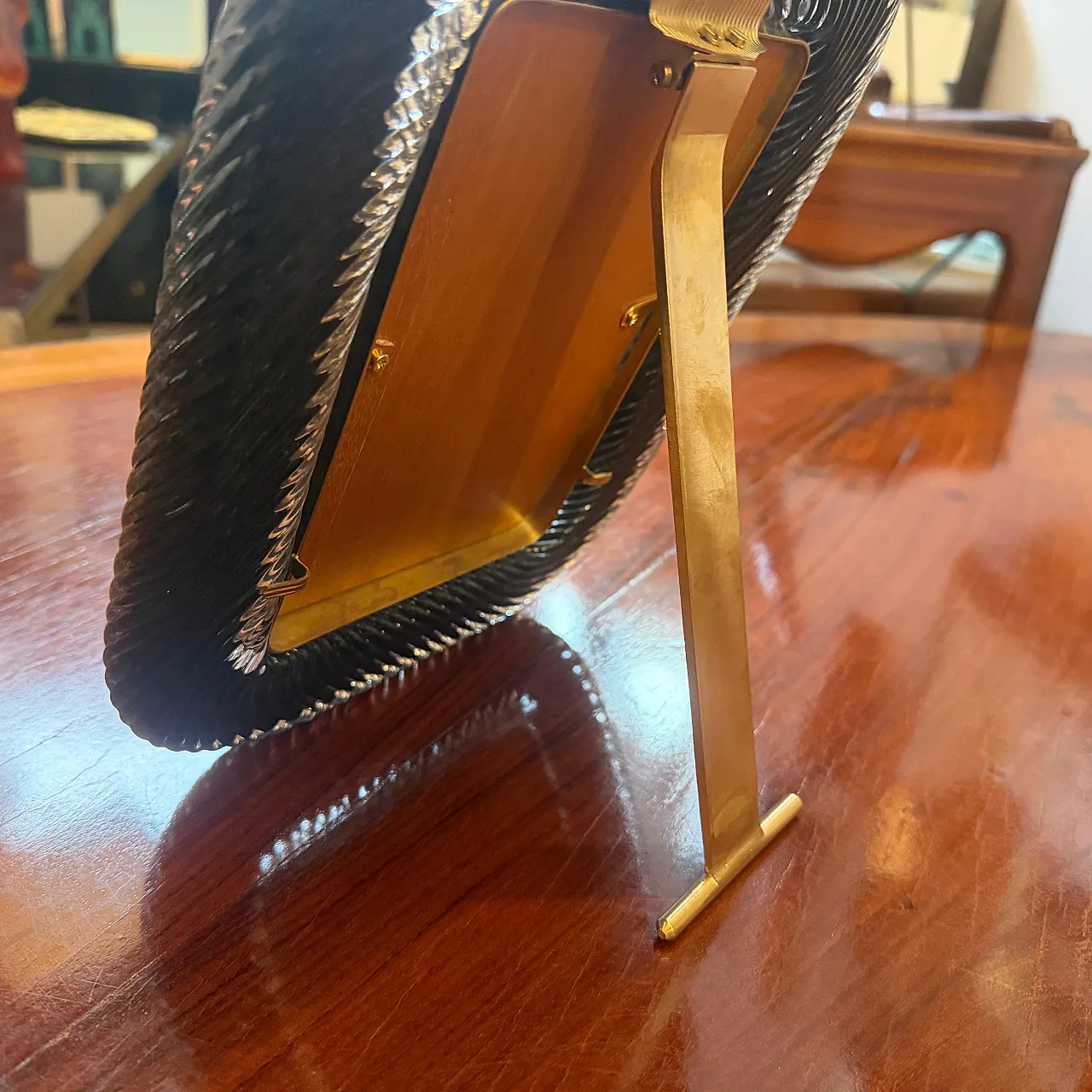 Barovier style in Murano glass and brass picture frame, 1990s 2