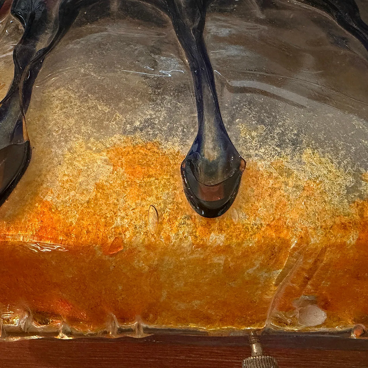 Plafoniera arancione e blu di Nason per Mazzega, anni '60 7
