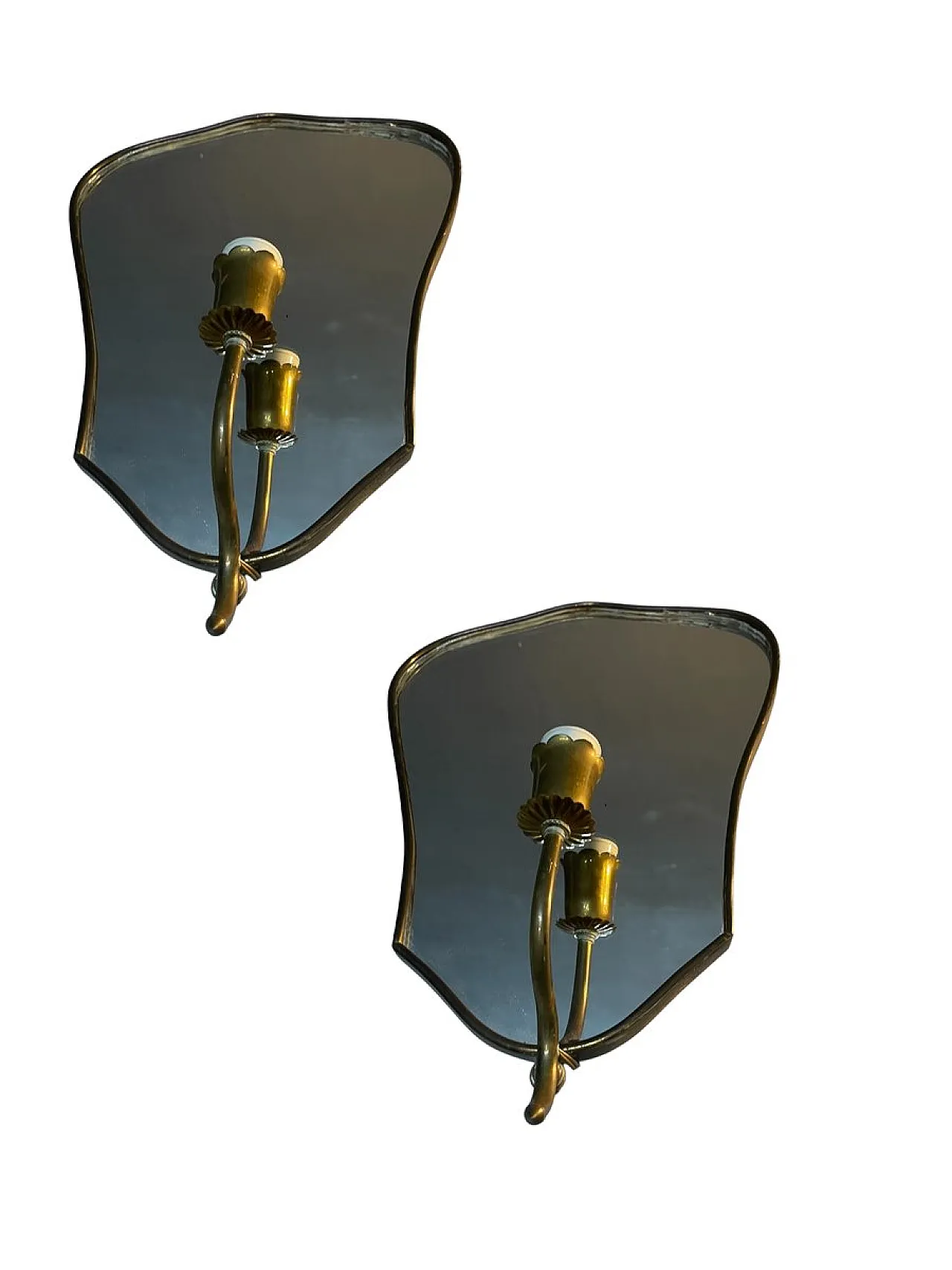 Pair of Art Deco Mirror Sconces by Gio Ponti, Italy, 1950s 1