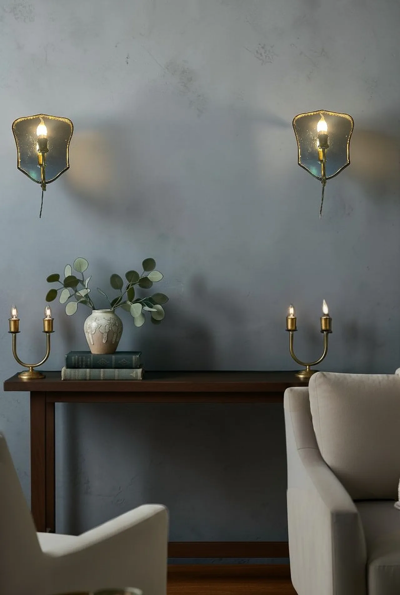 Pair of Art Deco Mirror Sconces by Gio Ponti, Italy, 1950s 2