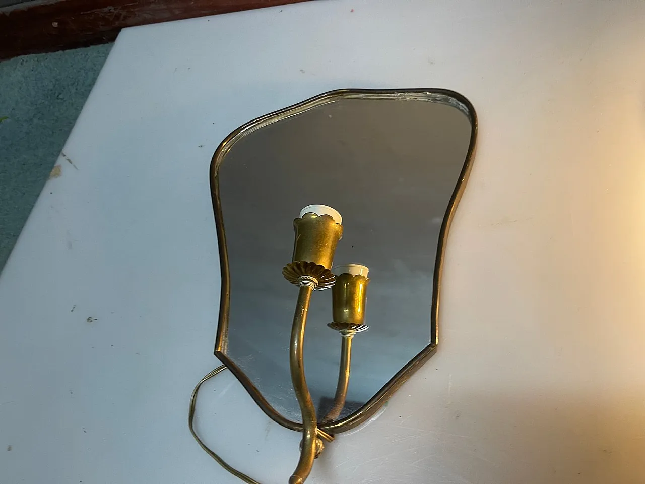 Pair of Art Deco Mirror Sconces by Gio Ponti, Italy, 1950s 6