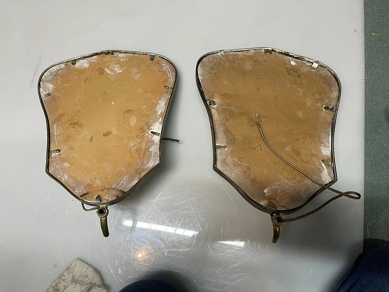 Pair of Art Deco Mirror Sconces by Gio Ponti, Italy, 1950s 9