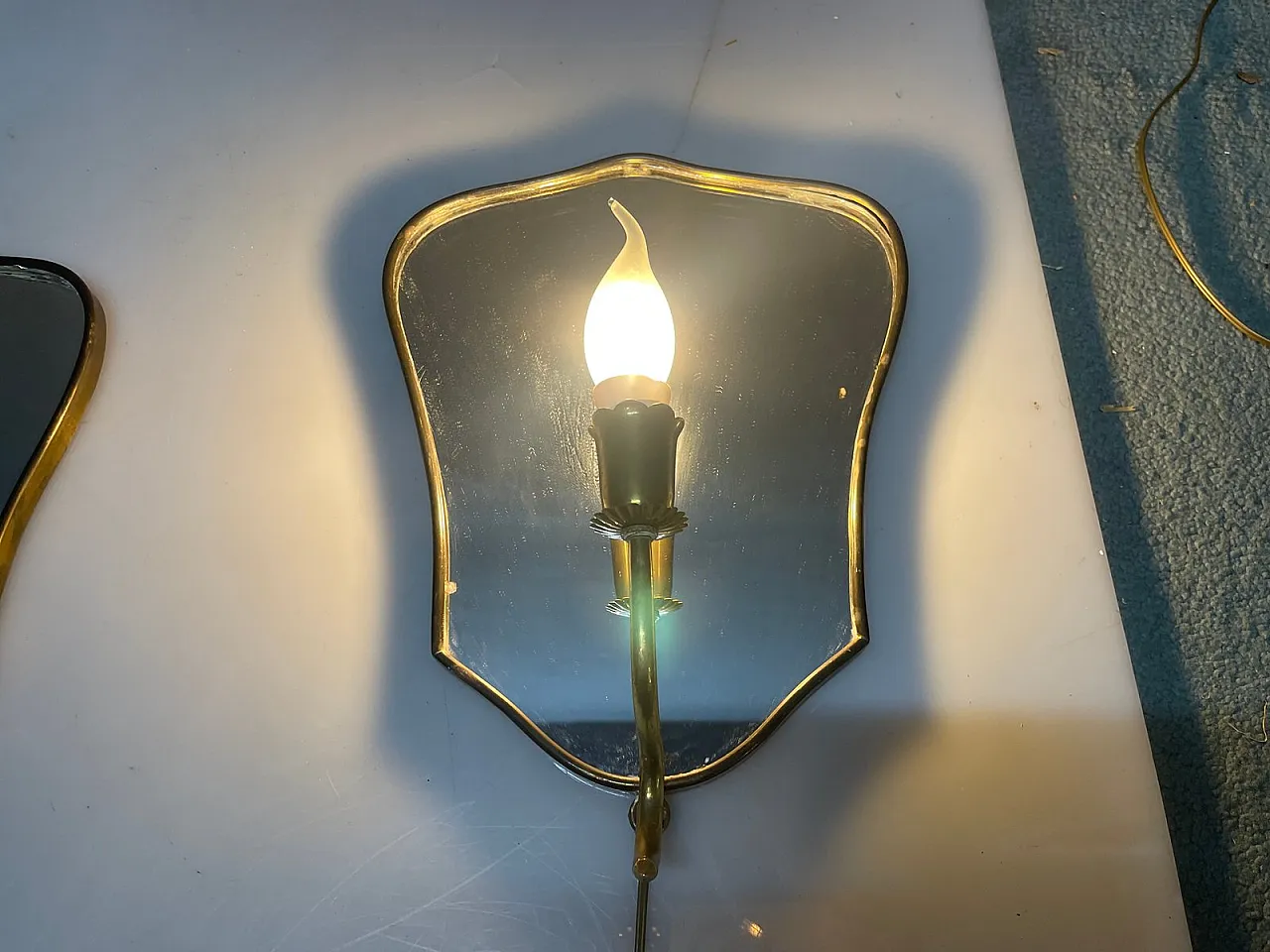 Pair of Art Deco Mirror Sconces by Gio Ponti, Italy, 1950s 11
