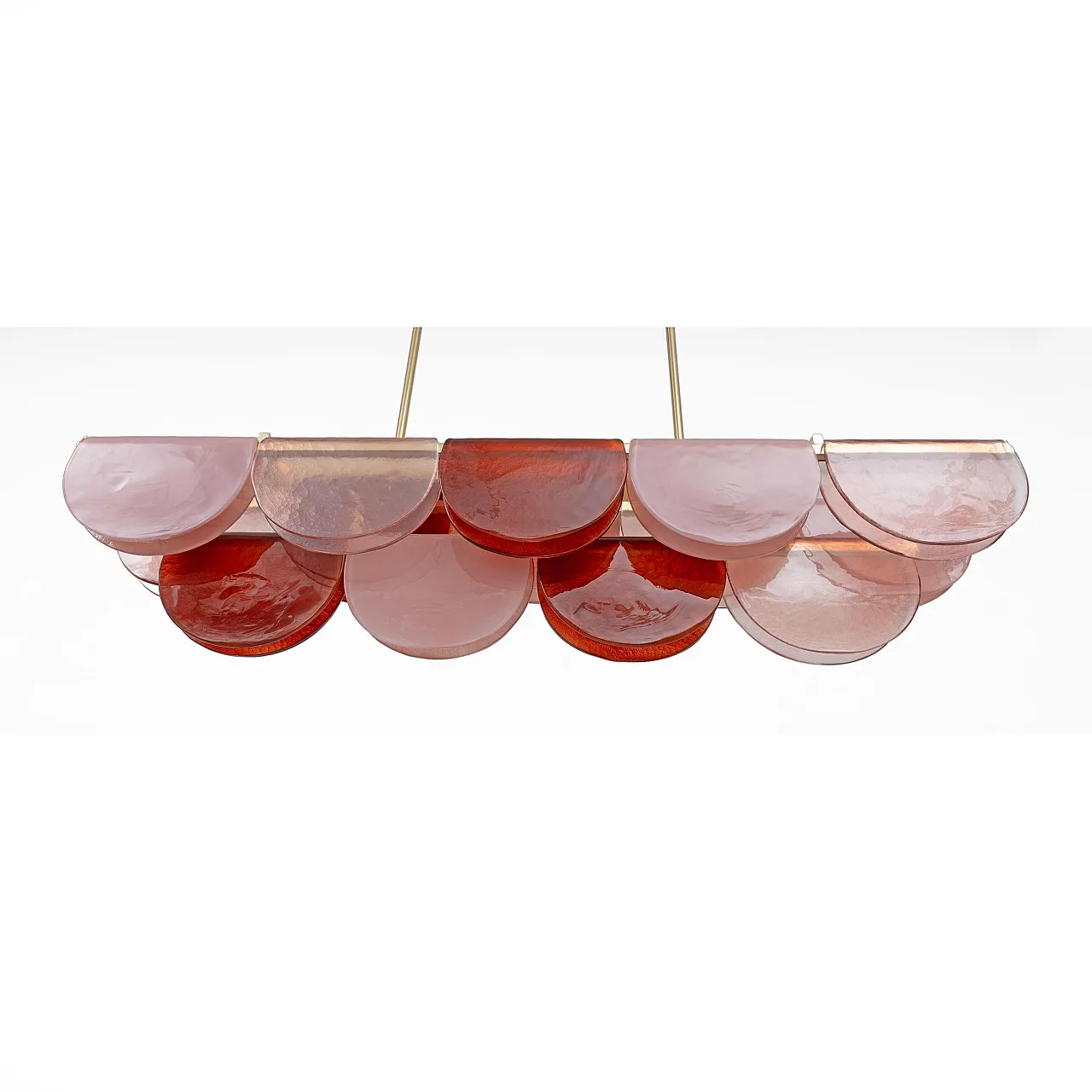 Murano glass and brass modular linear chandelier, 20th century 4