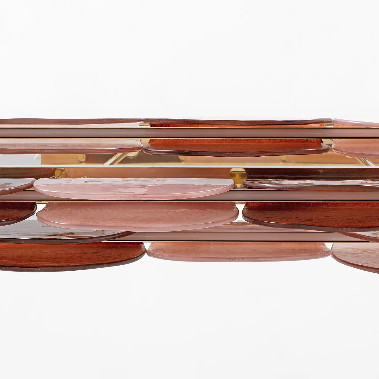 Murano glass and brass modular linear chandelier, 20th century 9