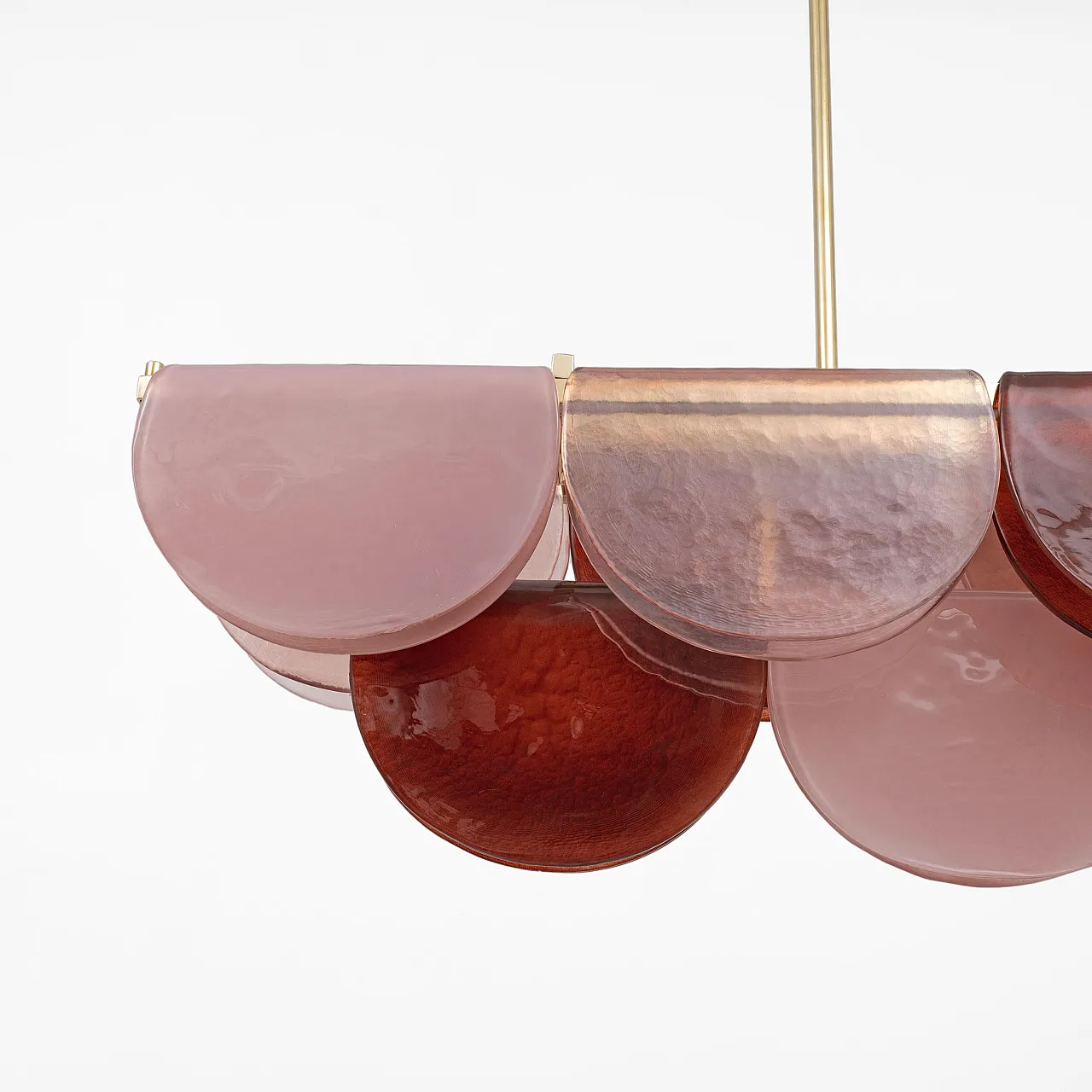 Murano glass and brass modular linear chandelier, 20th century 10