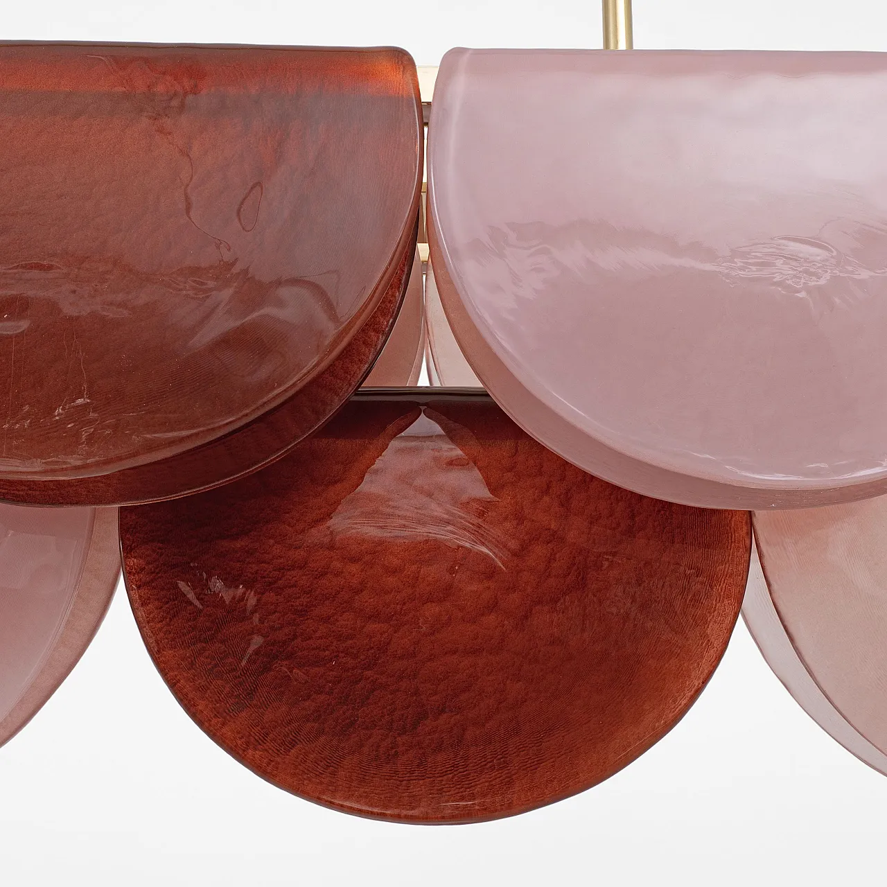 Murano glass and brass modular linear chandelier, 20th century 12