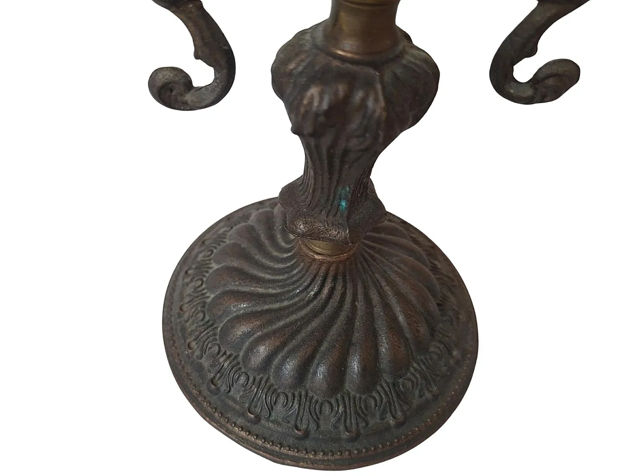 Pair of solid bronze candelabra, late 19th century 4