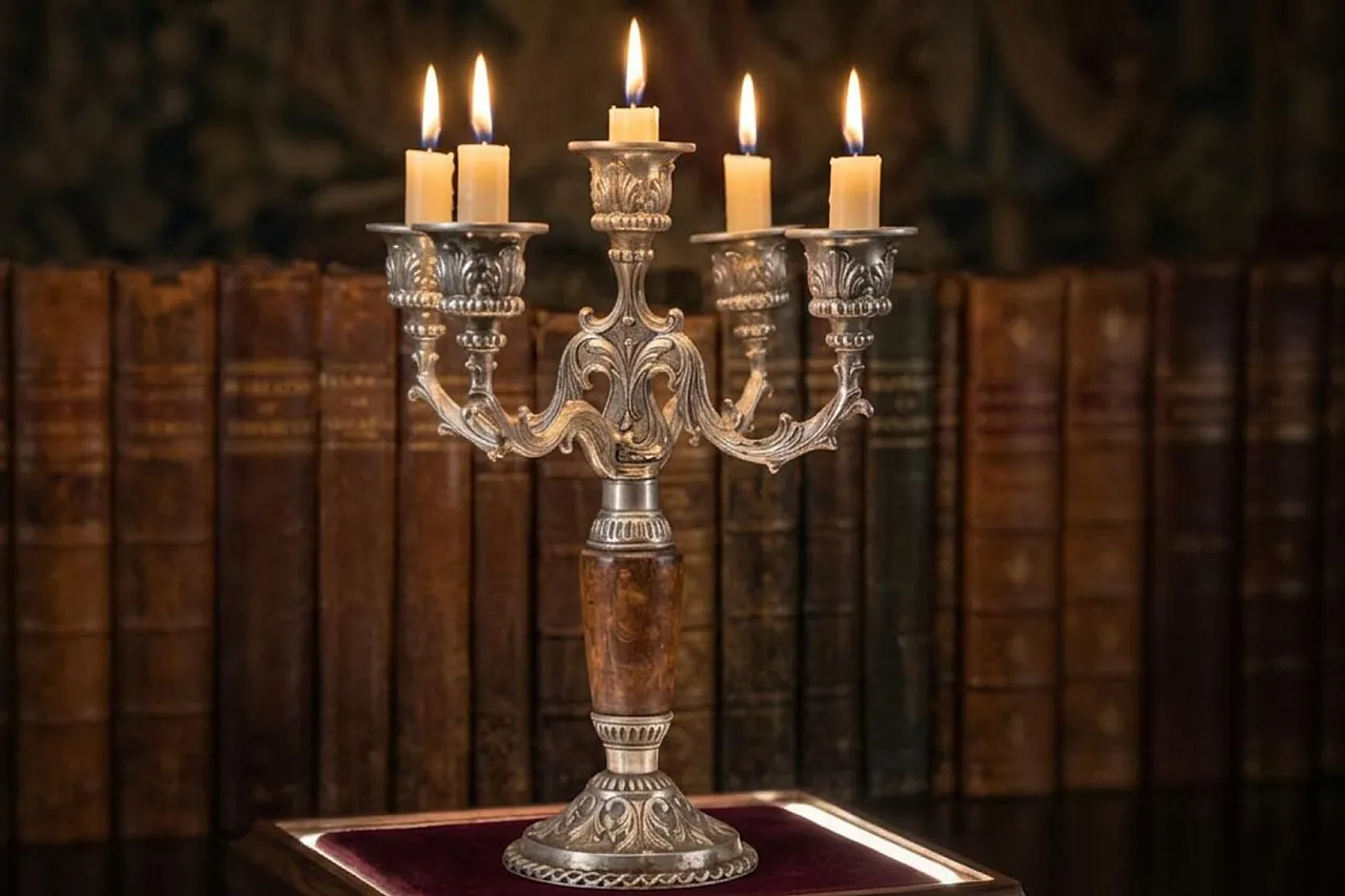 5-Flame candelabra by AGAD in baroque style, 1970s 2