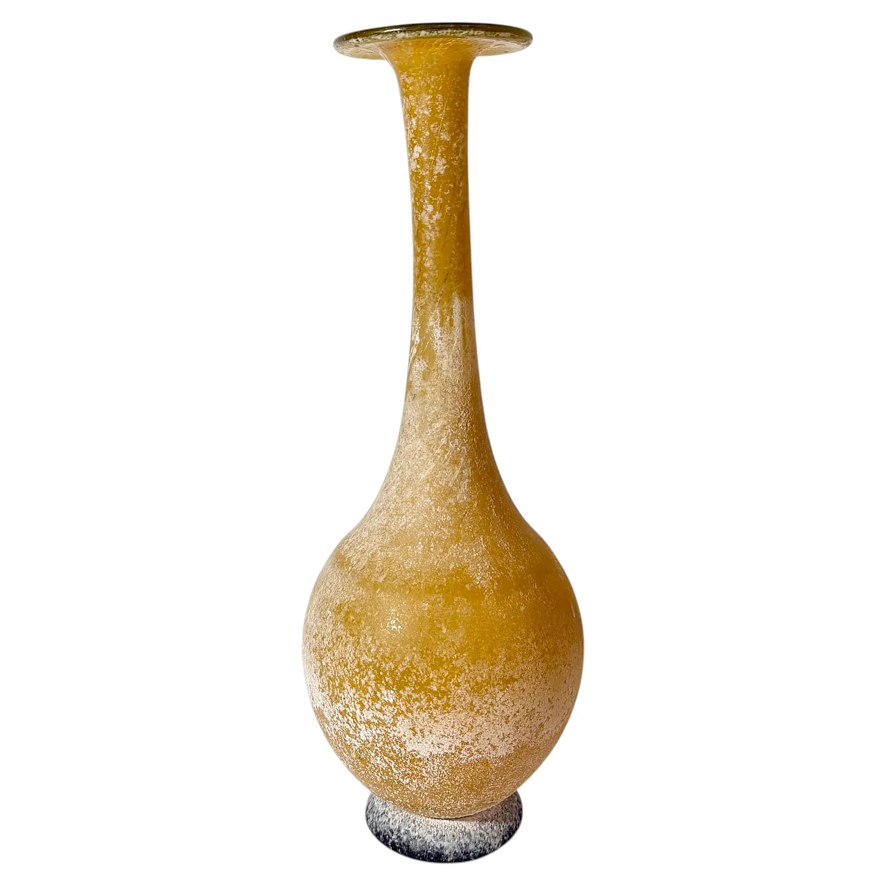 Vaso bottiglia in vetro scavo attr. a Gino Cenedese, anni '70 1