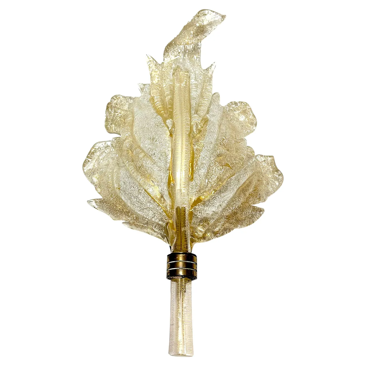 Applique in vetro di Murano e foglia d'oro di Barovier Toso, anni '50 1